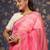 Pink striped embellished border saree
