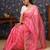 Pink striped embellished border saree