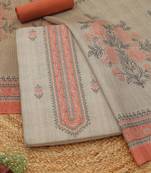 printed art silk unstitched dress material