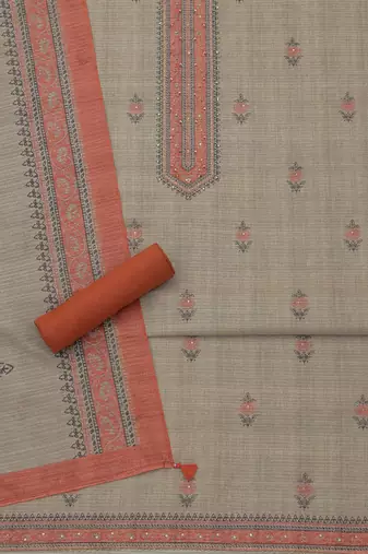 printed art silk unstitched dress material