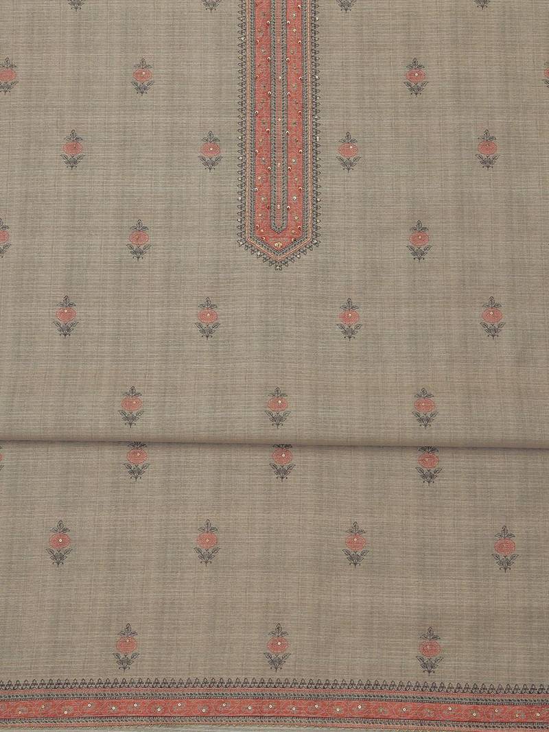 printed art silk unstitched dress material