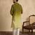 Men’s green silk blend kurta with solid na printed | trendy ethnic wear for festive, wedding & party occasions