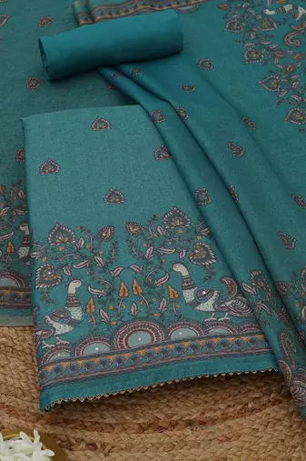 printed linen unstitched dress material