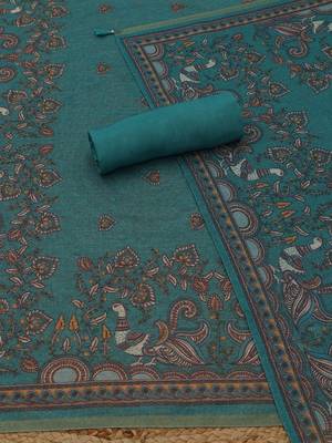 printed linen unstitched dress material 2