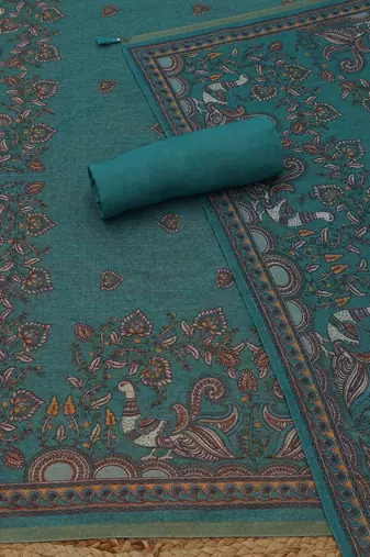 printed linen unstitched dress material