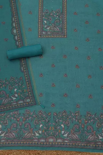 printed linen unstitched dress material