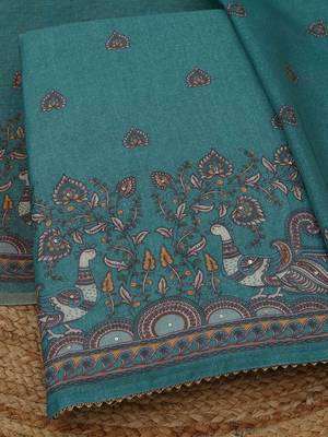 printed linen unstitched dress material 4