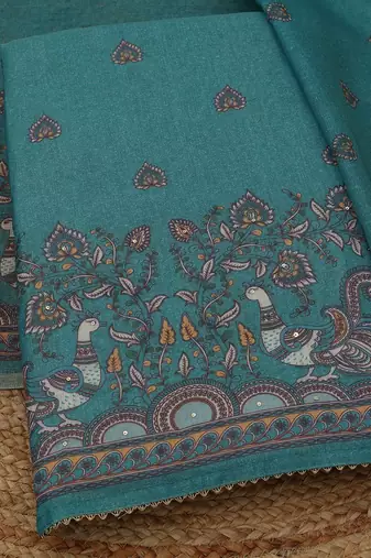 printed linen unstitched dress material