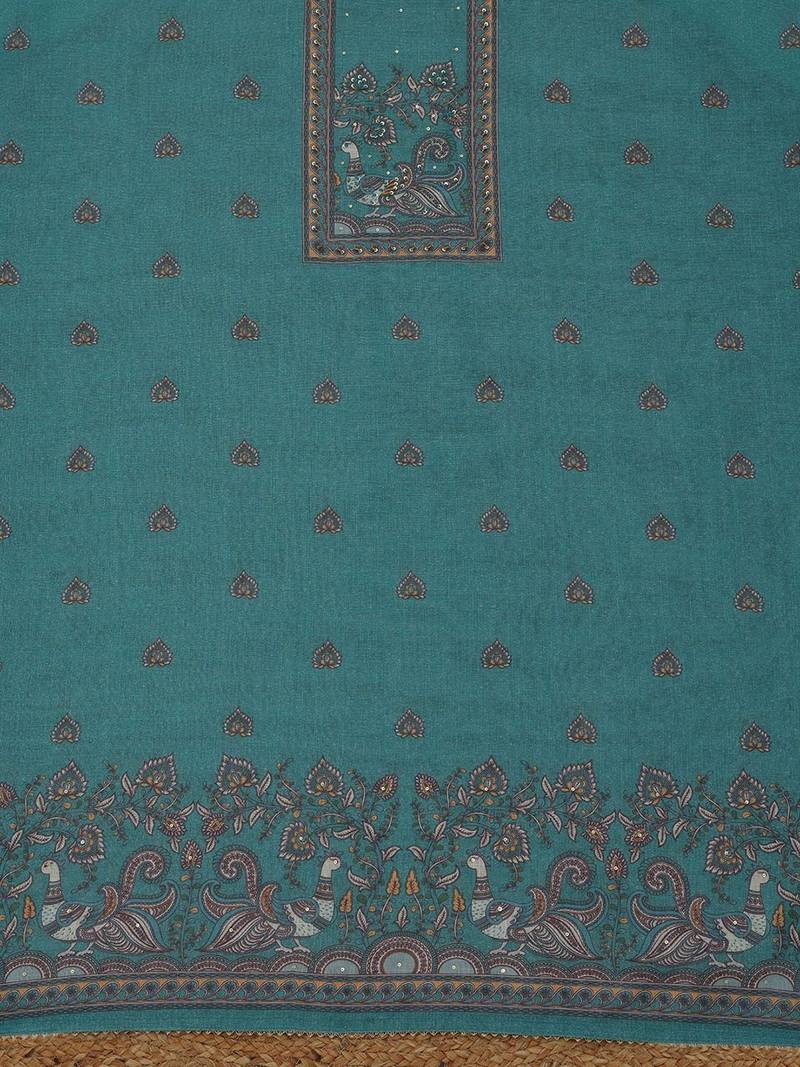printed linen unstitched dress material