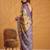 Yellow printed tussar sarees blouse piece