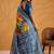 Orange printed tussar sarees blouse piece