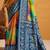 Orange printed tussar sarees blouse piece