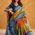 Orange printed tussar sarees blouse piece