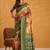 Orange printed tussar sarees blouse piece