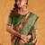 Orange printed tussar sarees blouse piece