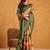 Orange printed tussar sarees blouse piece