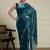 Blue embellished beads and stones saree with blouse