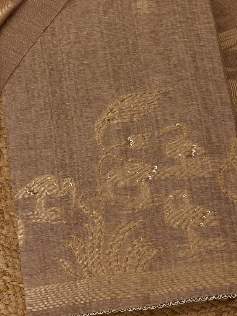 printed art silk unstitched dress material
