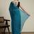 Blue embellished beads and stones saree with blouse