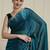 Blue embellished beads and stones saree with blouse