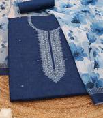 embroidered linen unstitched dress material