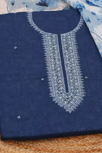 embroidered linen unstitched dress material