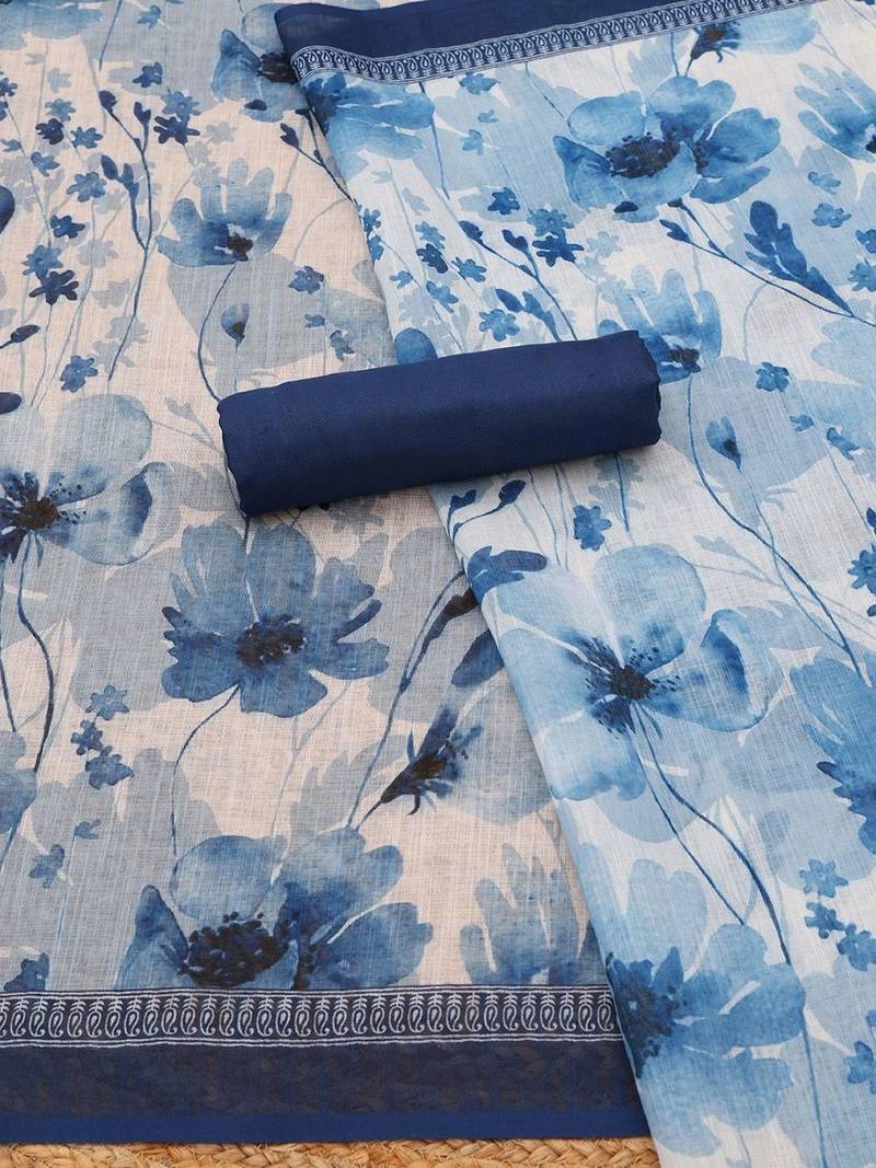 embroidered linen unstitched dress material