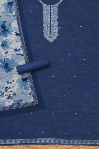 embroidered linen unstitched dress material