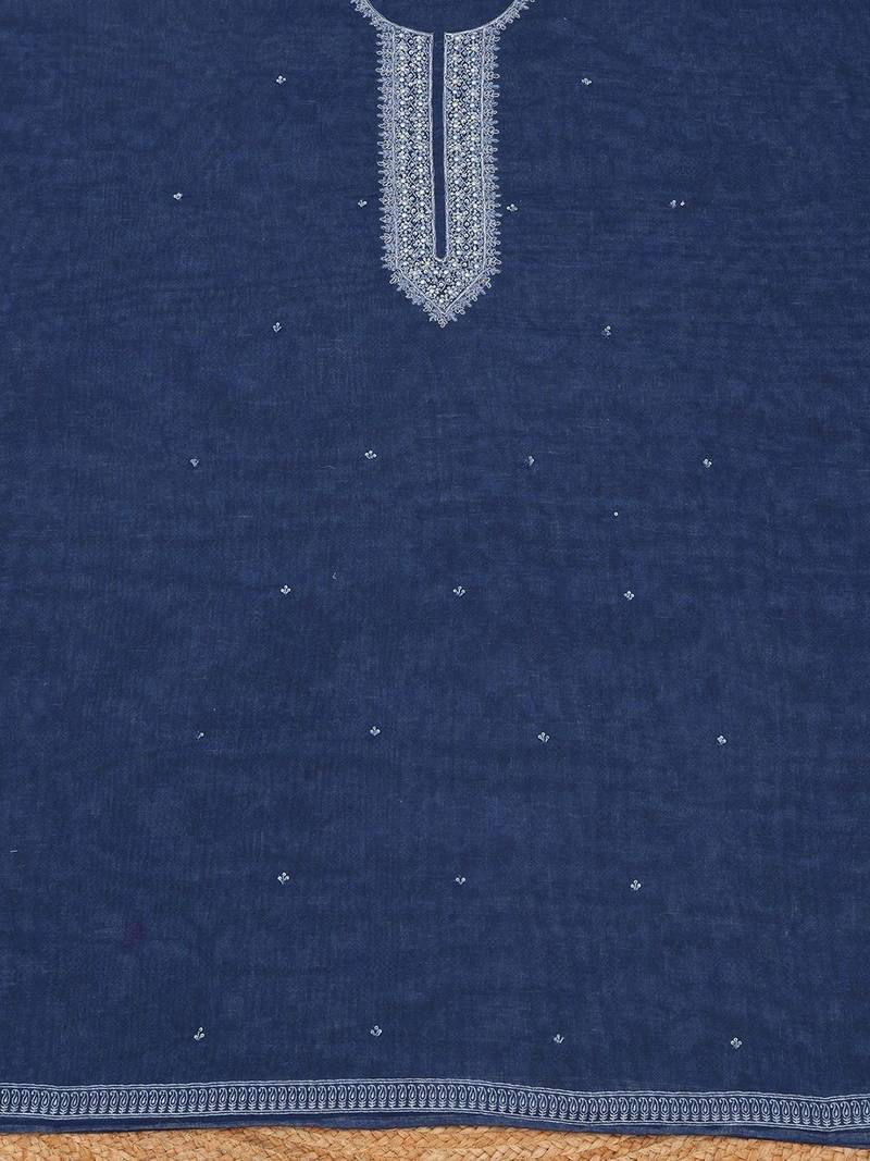 embroidered linen unstitched dress material