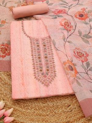 printed linen unstitched dress material 1