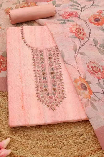 printed linen unstitched dress material
