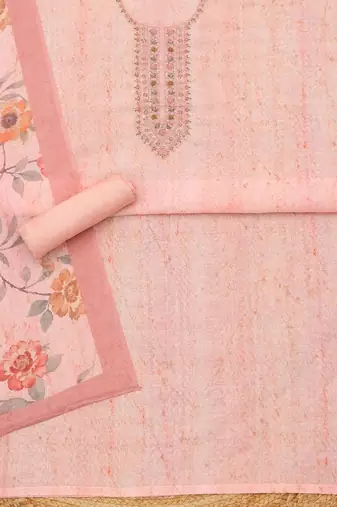 printed linen unstitched dress material