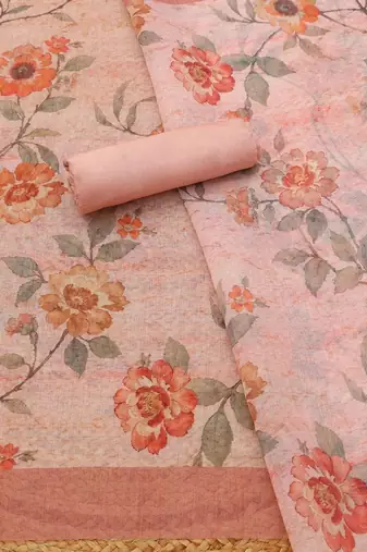 printed linen unstitched dress material