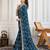 Teal panetar-2 bandhani printed with embroidered saree with unstitched blouse