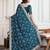 Teal panetar-2 bandhani printed with embroidered saree with unstitched blouse
