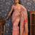 Rose floral printed zari banarasi saree