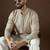 Men’s beige georgette kurta with solid sequins embroidered | trendy ethnic wear for festive, wedding & party occasions