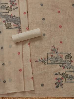 ethnic motifs woven design chanderi unstitched dress material 2
