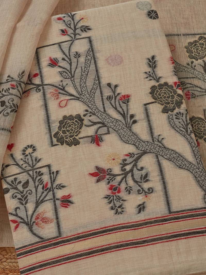 ethnic motifs woven design chanderi unstitched dress material