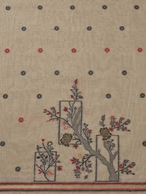 ethnic motifs woven design chanderi unstitched dress material 5