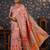 Rose floral printed zari banarasi saree