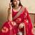Red suryamukhi printed bandhani saree with blouse