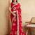 Red suryamukhi printed bandhani saree with blouse