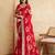 Red suryamukhi printed bandhani saree with blouse
