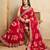 Red suryamukhi printed bandhani saree with blouse