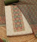 printed art silk unstitched dress material