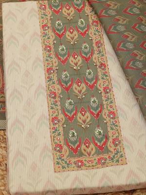printed art silk unstitched dress material 2