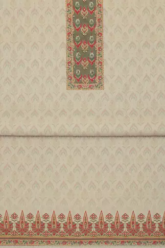 printed art silk unstitched dress material