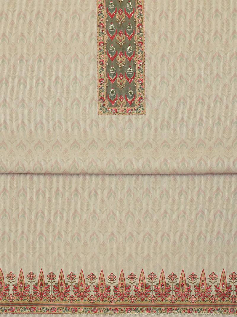 printed art silk unstitched dress material