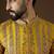 Men’s yellow georgette kurta with solid sequins embroidered | trendy ethnic wear for festive, wedding & party occasions